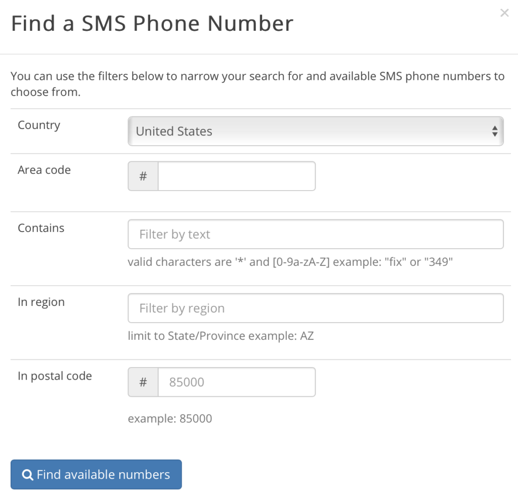 Provision Local Phone Number Provision Local Phone Number