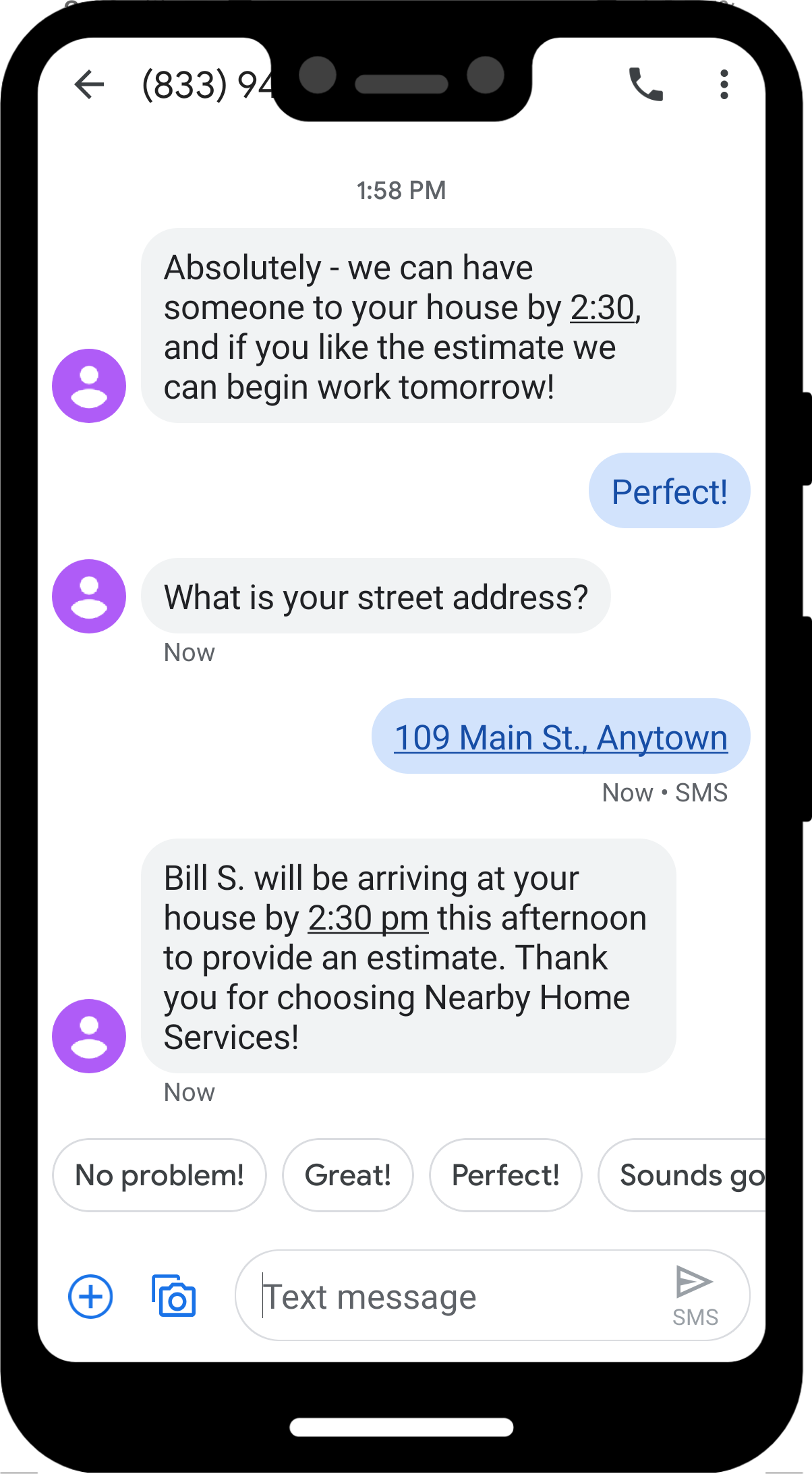 LeadSMS Text Conversation on Android